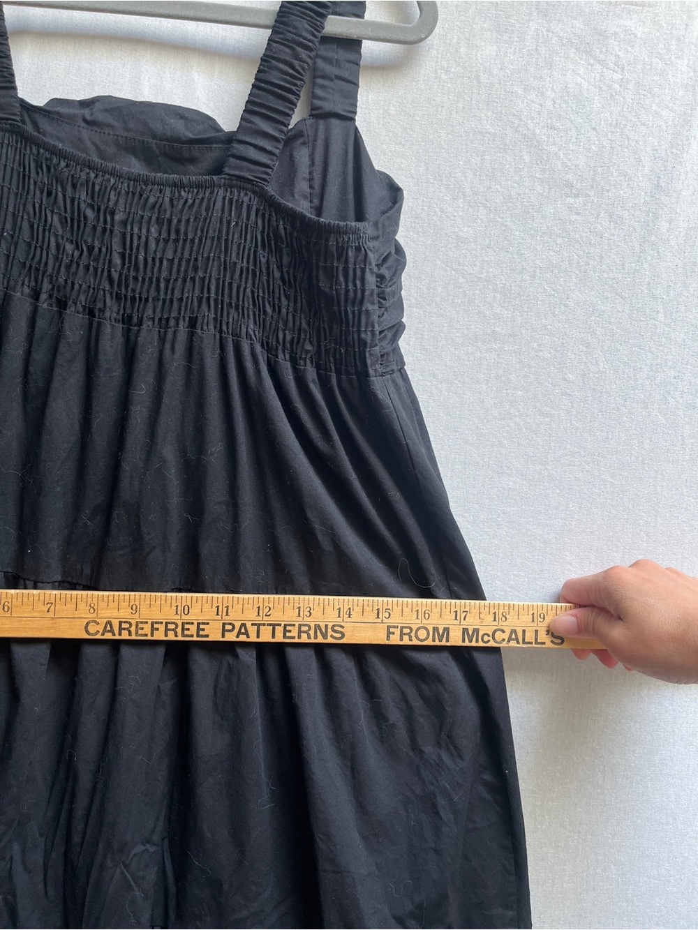 Magari Black Tiered Maxi Dress Sleeveless Cotton Blend Smocked Bodice Size L - Picture 10 of 10